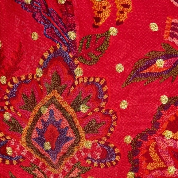 NWT Farm Rio Sunset Tapestry Floral Long Sleeve Boho Maxi Dress Warm Red Size XS - Picture 13 of 16